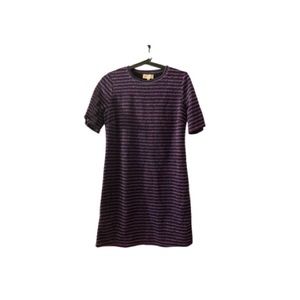 Shimmery Red & purple stripe dress